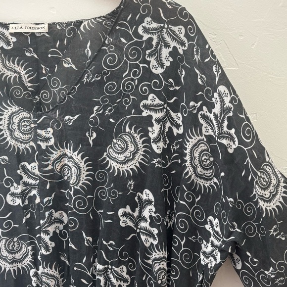 Ulla Johnson Batu Smocked Mini Dress Puff Sleeve Boho Designer Size 2/4 - Picture 4 of 9